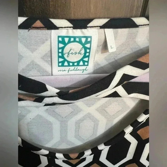 Vfish L Aline Jersey Knit Dress-Geometric Pattern. Size: Large - Picture 6 of 8